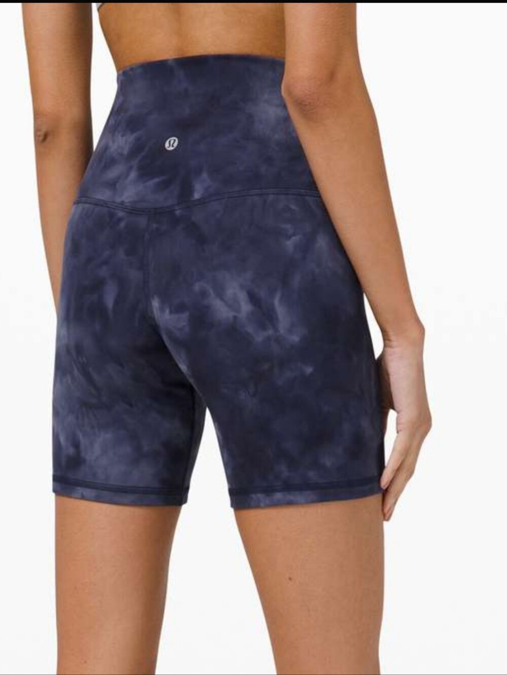 lululemon athletica Navy Tie-Dye High-Rise Biker Shorts